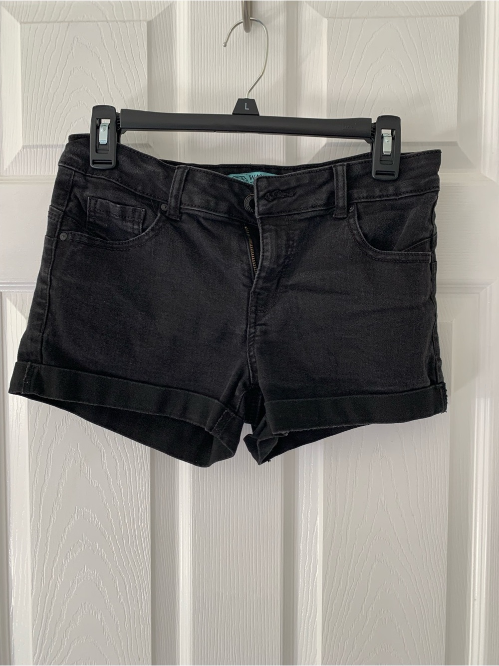 Wax Jean Black Cuffed Women's Denim Shorts